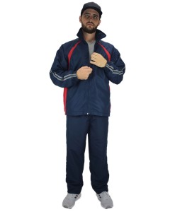 Conjunto Agasalho Masculino Tactel Forrado Esportivo Marinho Vermelho